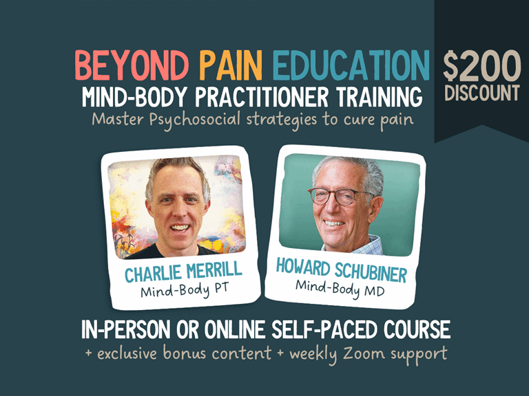 Beyond Pain Education practitioner training with Charlie Merrill and Dr Howard Schubiner